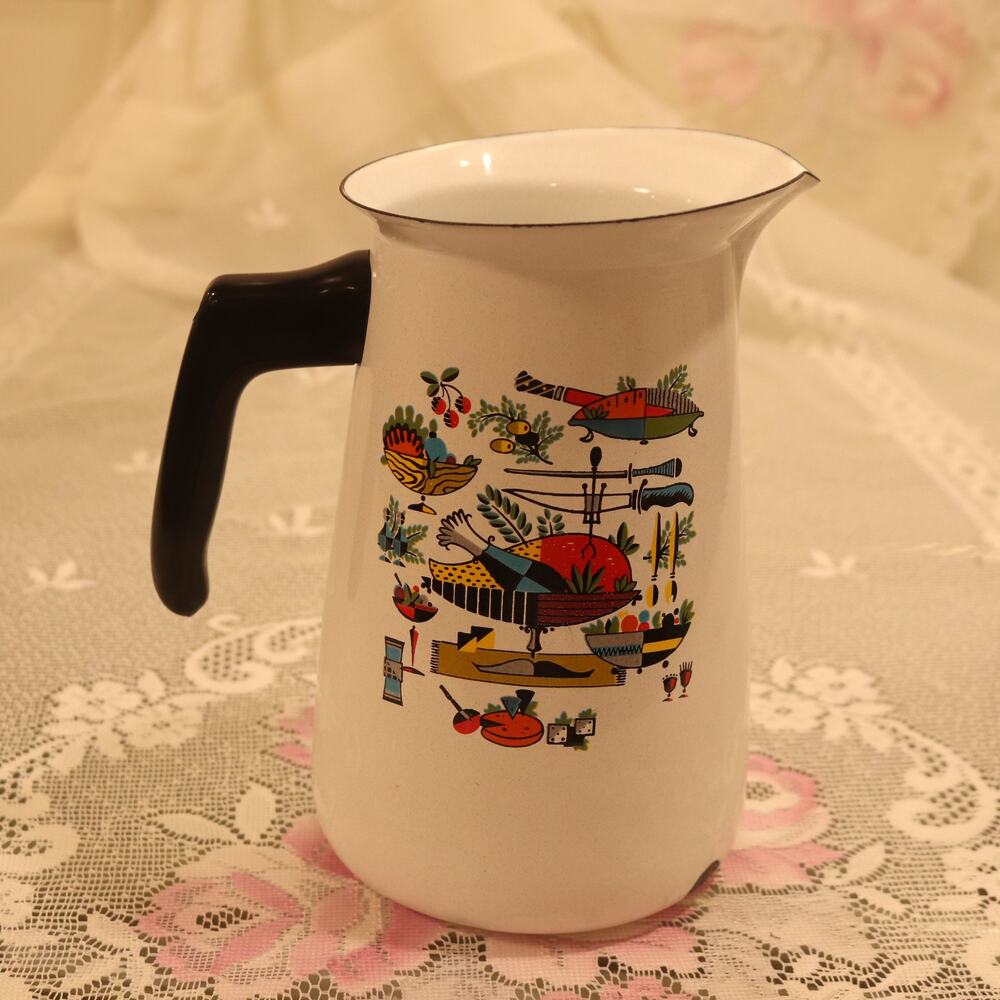 Vintage Georges Briard Kaj Franck Coffee Pot Featuring Turkey Harvest Design